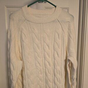 Aerie Chunky Knit Oversized Sweater‎ Size Small Off White